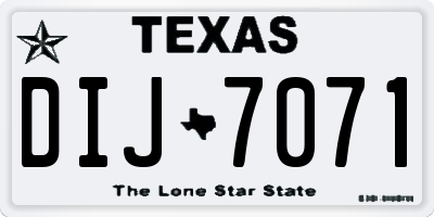 TX license plate DIJ7071
