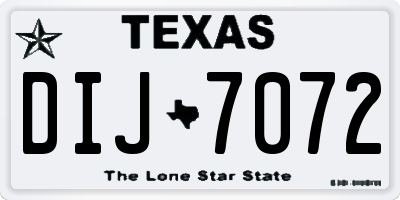 TX license plate DIJ7072