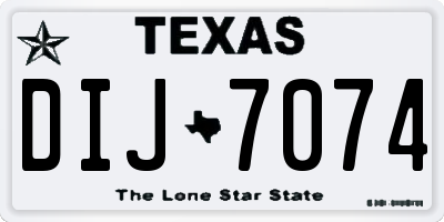 TX license plate DIJ7074