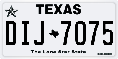 TX license plate DIJ7075