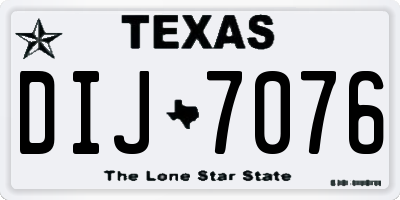 TX license plate DIJ7076