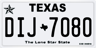 TX license plate DIJ7080