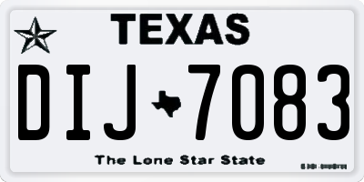TX license plate DIJ7083