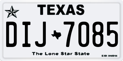 TX license plate DIJ7085