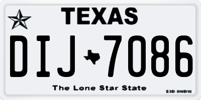 TX license plate DIJ7086
