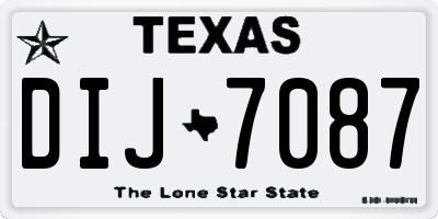 TX license plate DIJ7087