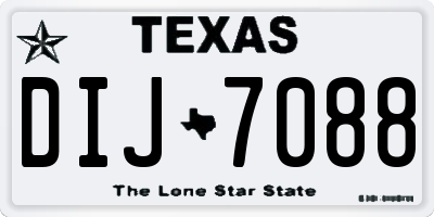 TX license plate DIJ7088