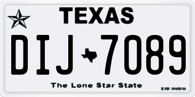 TX license plate DIJ7089