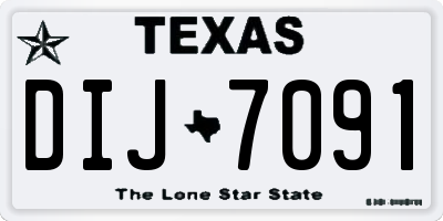 TX license plate DIJ7091