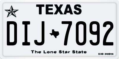 TX license plate DIJ7092
