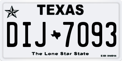 TX license plate DIJ7093