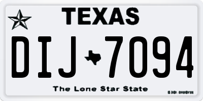 TX license plate DIJ7094