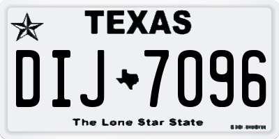 TX license plate DIJ7096