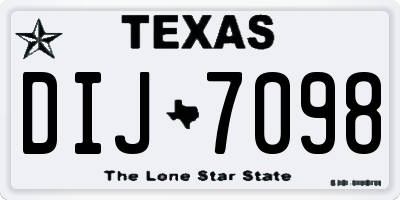 TX license plate DIJ7098