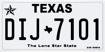 TX license plate DIJ7101
