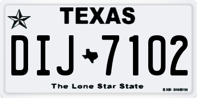 TX license plate DIJ7102