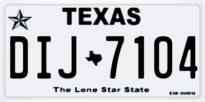 TX license plate DIJ7104