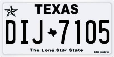 TX license plate DIJ7105