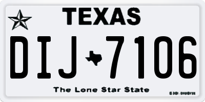 TX license plate DIJ7106