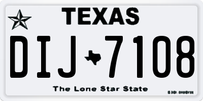 TX license plate DIJ7108