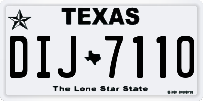 TX license plate DIJ7110