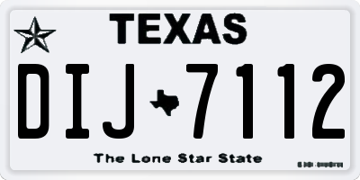 TX license plate DIJ7112