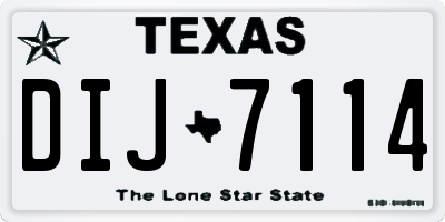 TX license plate DIJ7114