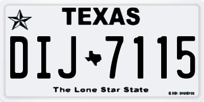 TX license plate DIJ7115