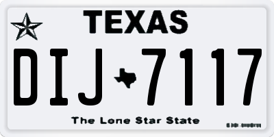 TX license plate DIJ7117