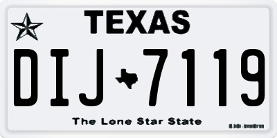 TX license plate DIJ7119