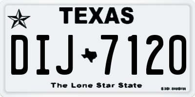 TX license plate DIJ7120