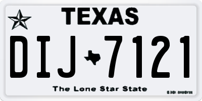 TX license plate DIJ7121