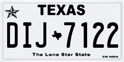 TX license plate DIJ7122