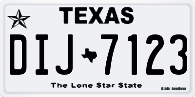 TX license plate DIJ7123