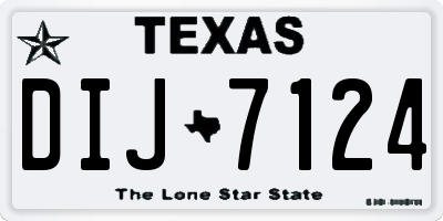TX license plate DIJ7124