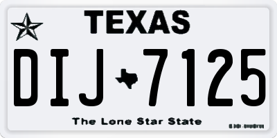 TX license plate DIJ7125