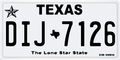 TX license plate DIJ7126