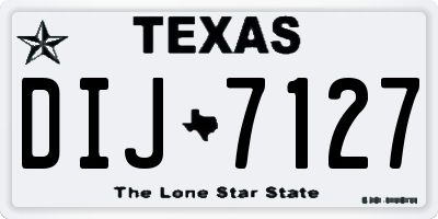 TX license plate DIJ7127