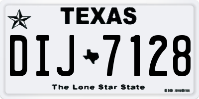 TX license plate DIJ7128