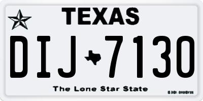 TX license plate DIJ7130