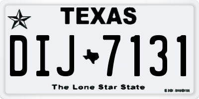 TX license plate DIJ7131