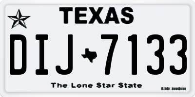 TX license plate DIJ7133