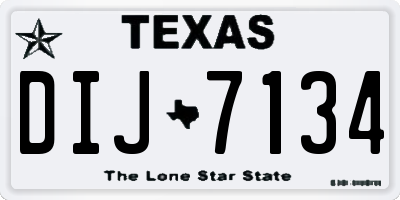 TX license plate DIJ7134