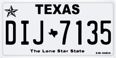 TX license plate DIJ7135