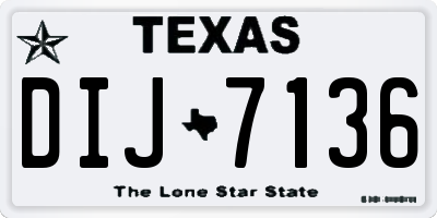 TX license plate DIJ7136