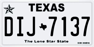 TX license plate DIJ7137