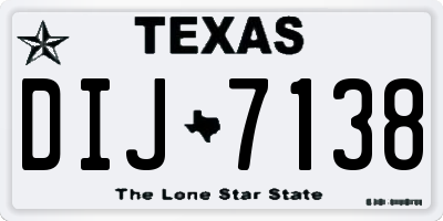 TX license plate DIJ7138