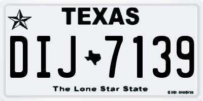 TX license plate DIJ7139