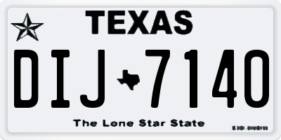 TX license plate DIJ7140