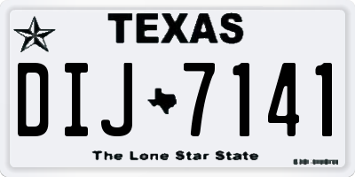 TX license plate DIJ7141